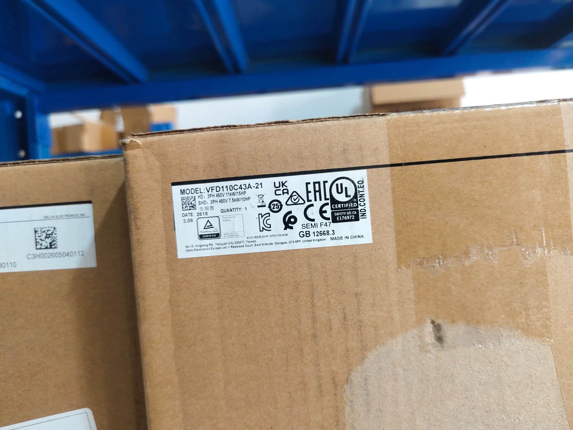 100% novo original e genuíno Delta VFD110C43A-21 conversores de frequência Drive Servo Motor