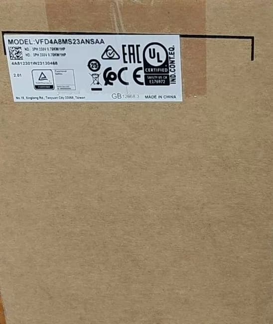 100% novo original e genuíno Delta VFD4A8MS23ANSAA 0,75KW trifásico 220V conversores de frequência Drive Servo Motor