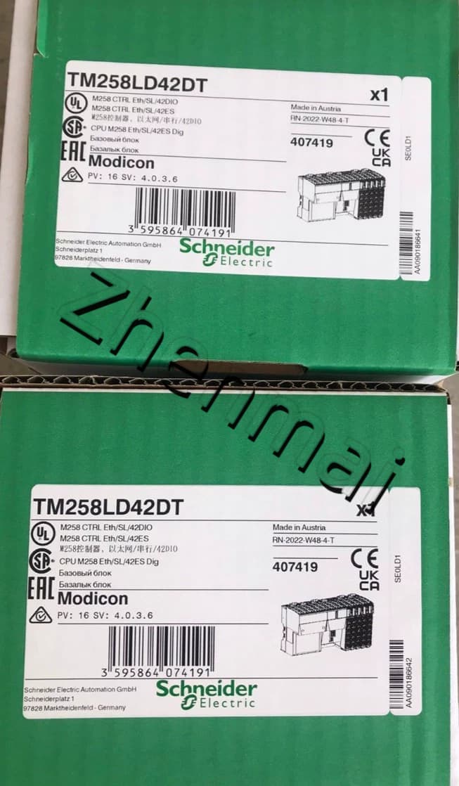 100% novo, original e genuíno Schneider TM258LD42DT Conversores de frequência, disjuntores, contatores, dispositivos de proteção