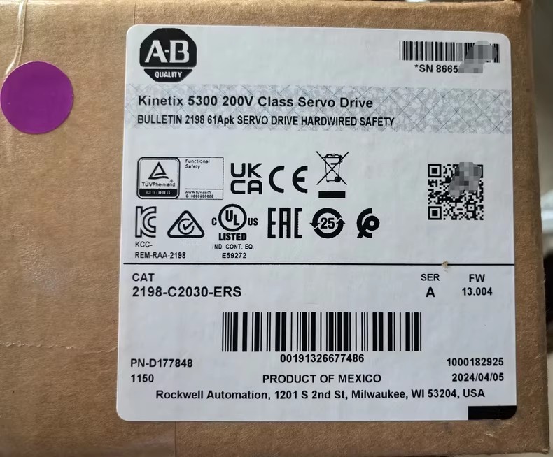 2198-C2030-ERS Servo Drive Kinetix 5300, novo e genuíno Entrega rápida