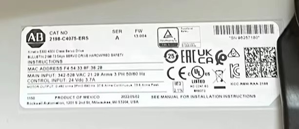2198-C4075-ERS Servo Drive Kinetix 5300, novo e genuíno Entrega rápida