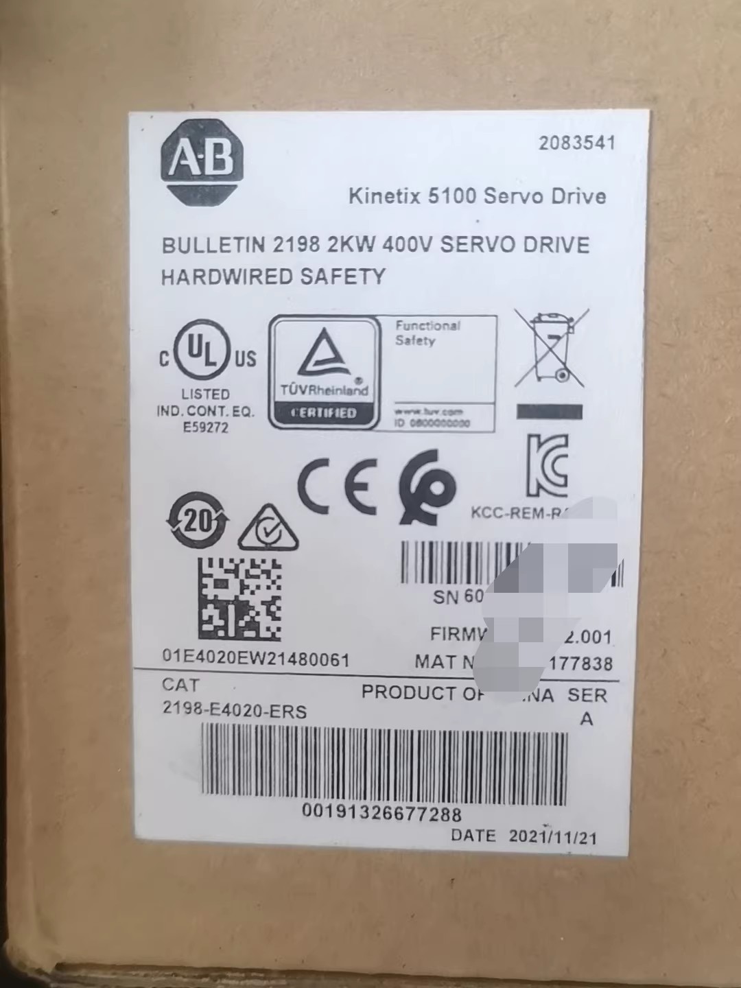 2198-E4020-ERS Servo Kinetix 5100, novo e genuíno