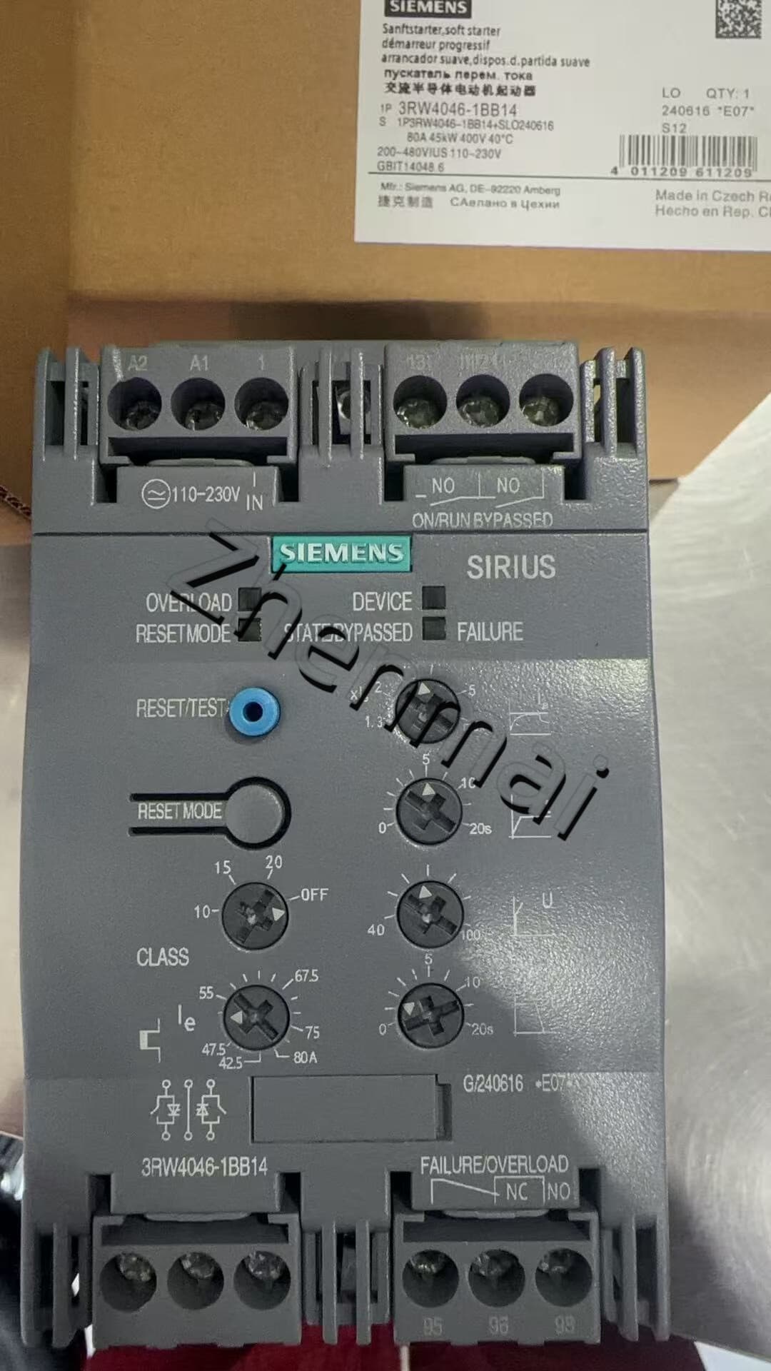 Siemens 3RW4046-1BB14 Soft Starter SIRIUS SOFT STARTER novo, genuíno e direto da fábrica