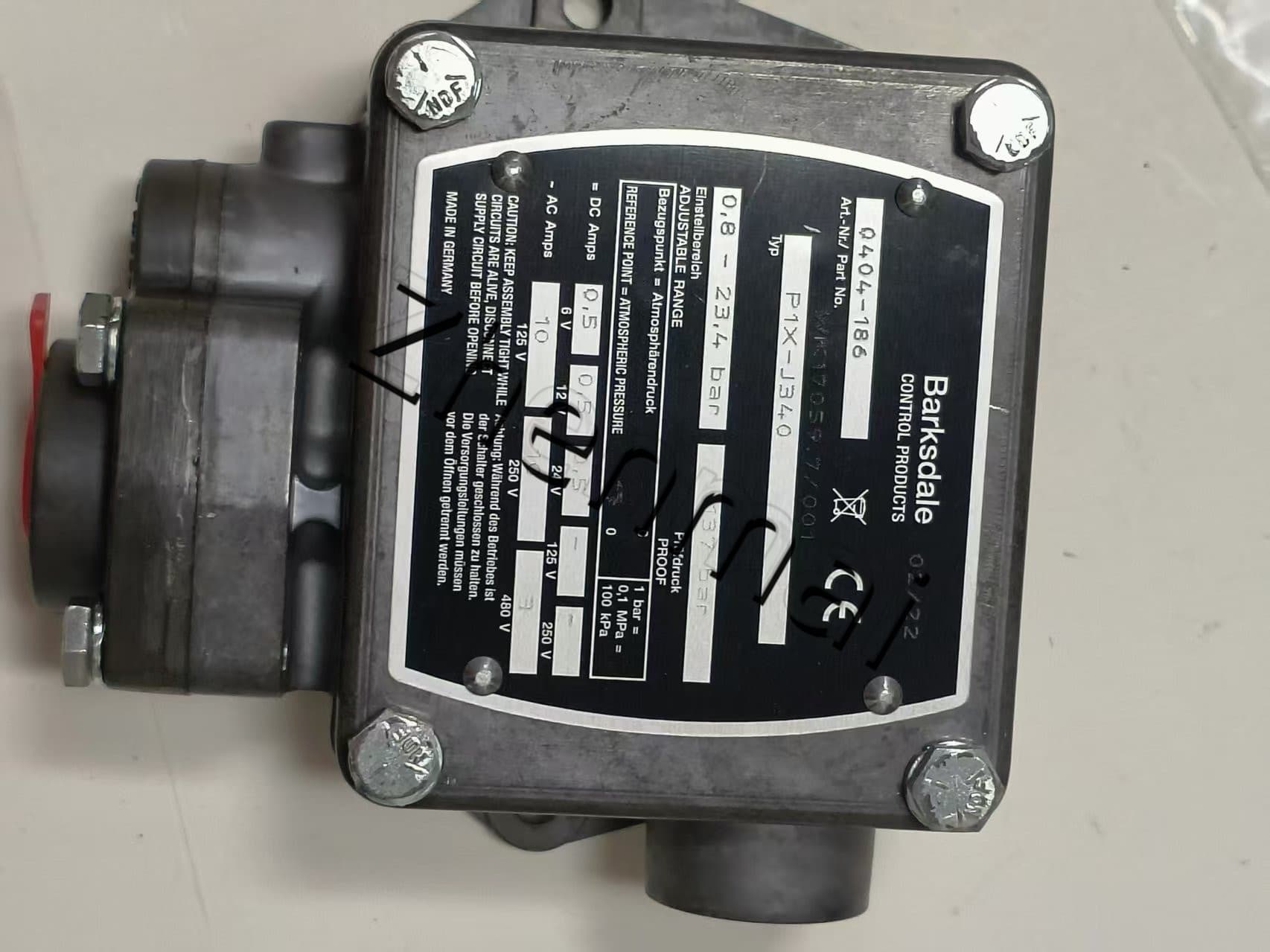 Brand New Original Barksdale 0404-186 P1X-J340 sensor de pressão interruptor de nível interruptor de fluxo interruptor de pressão transporte rápido