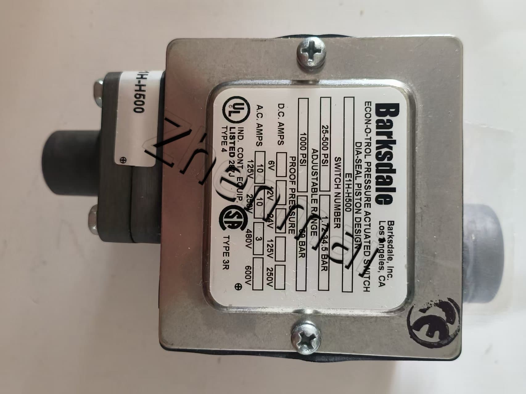 Brand New Original Barksdale E1H-H500 sensor de pressão interruptor de nível interruptor de fluxo interruptor de pressão transporte rápido