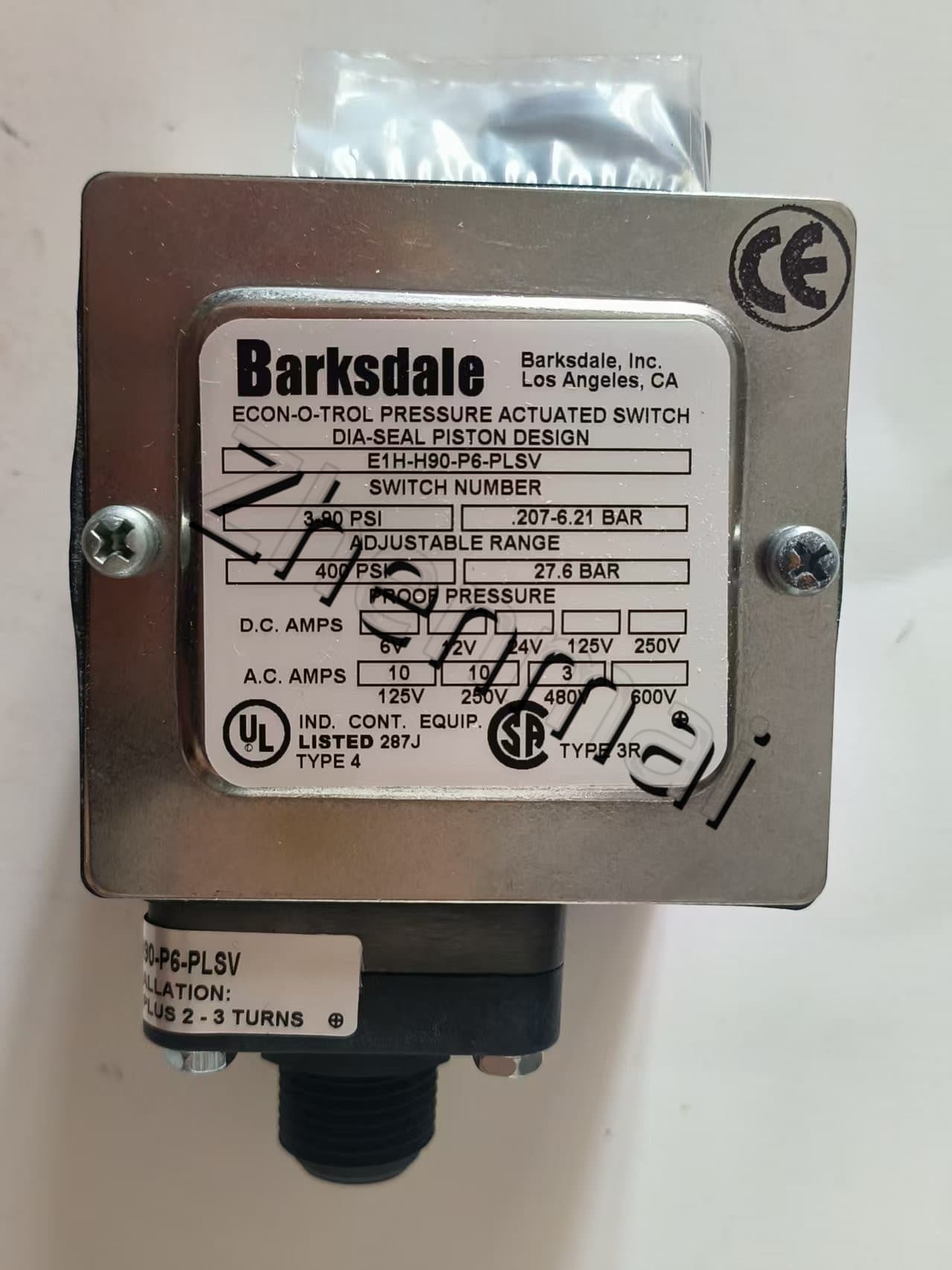 Brand New Original Barksdale E1H-H90-P6-PLSV sensor de pressão interruptor de nível interruptor de fluxo interruptor de pressão transporte rápido