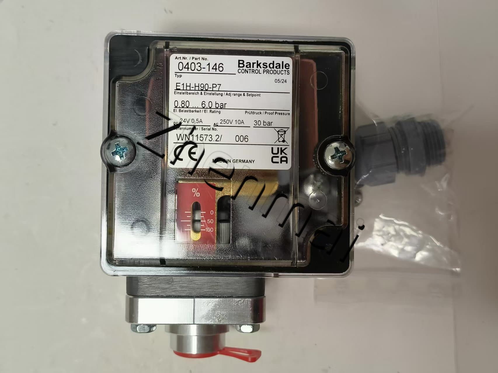 Brand New Original Barksdale E1H-H90-P7 0403-146 Sensor de pressão interruptor de nível interruptor de fluxo interruptor de pressão transporte rápido
