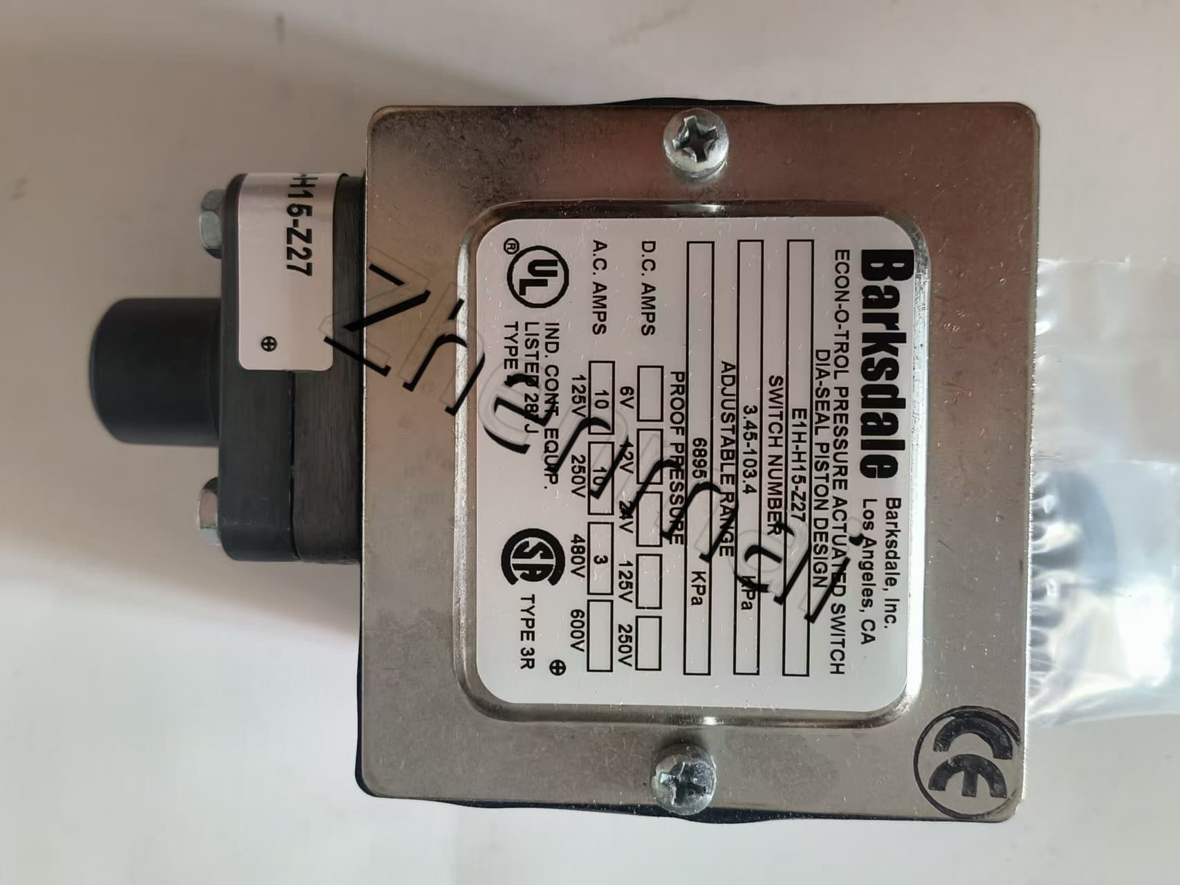 Brand New Original Barksdale EE1H-H15-Z27 sensor de pressão interruptor de nível interruptor de fluxo interruptor de pressão transporte rápido