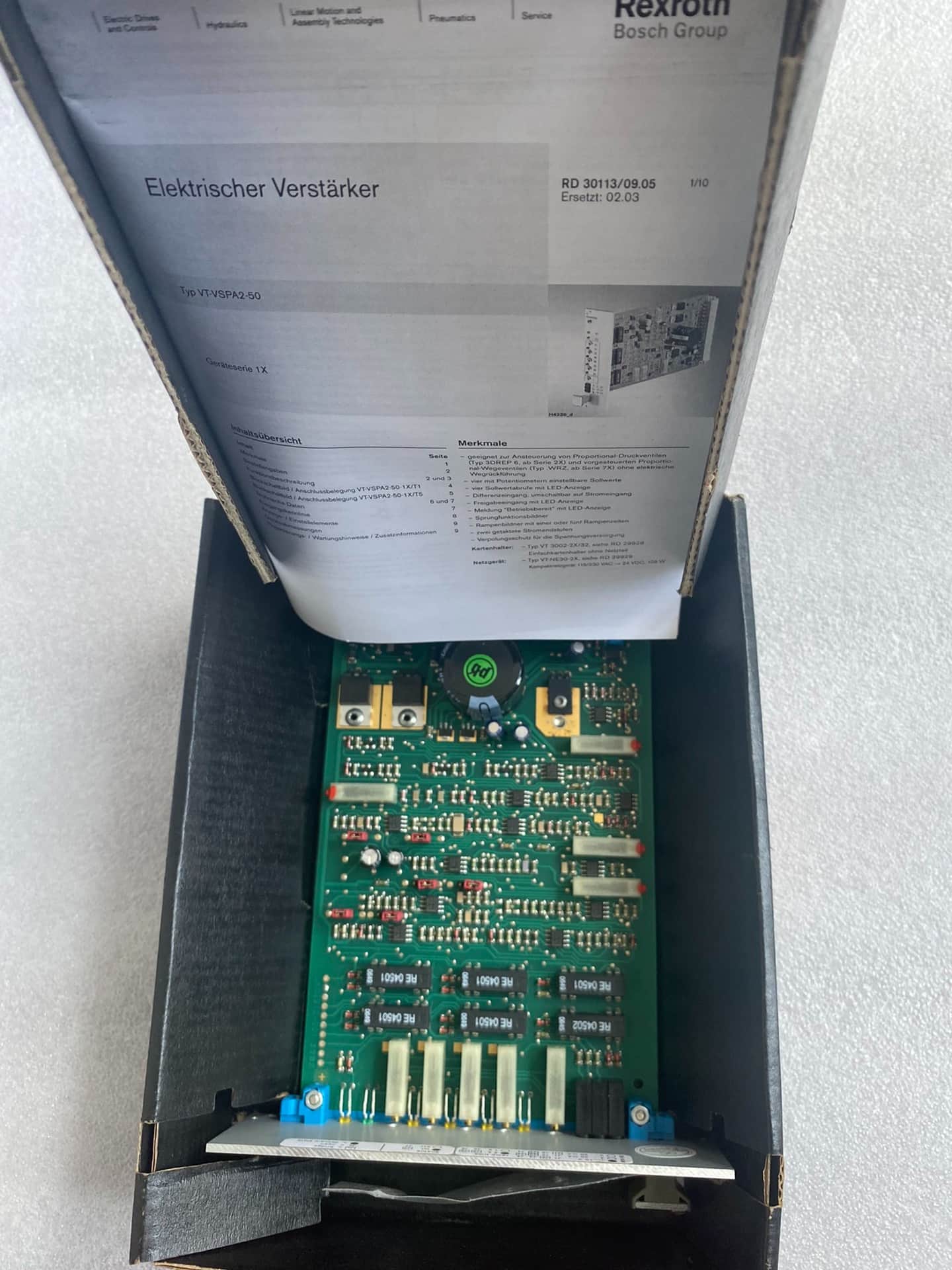 Brandnew original bosch rexroth servo drive válvula proporcional amplificador de válvula proporcional VT-VRPA1-100-1XV00 servo motor transporte rápido