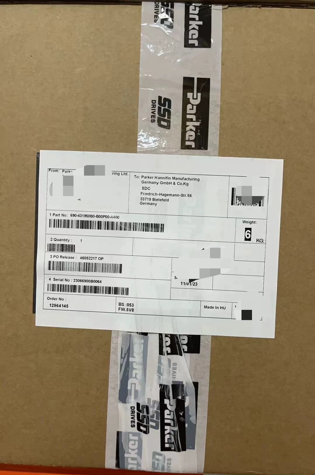 Brand New Original Parker 690-431950B0-B00P00-A400 Servo drives unidades de frequência variável controladores de servo motores Transporte Rápido